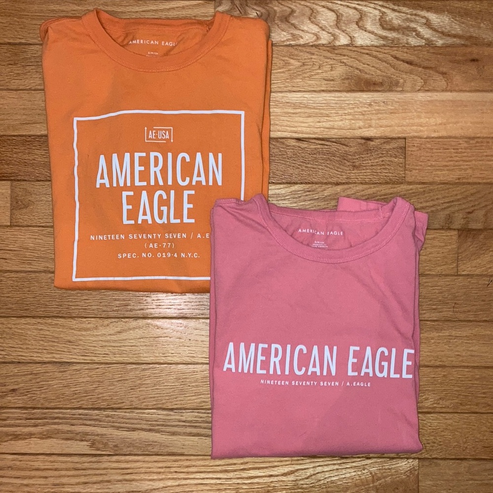 2 American eagle logo shirts